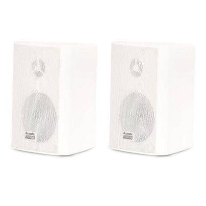 Acoustic Audio AA351W Indoor/Outdoor Speakers, White, Set of 2