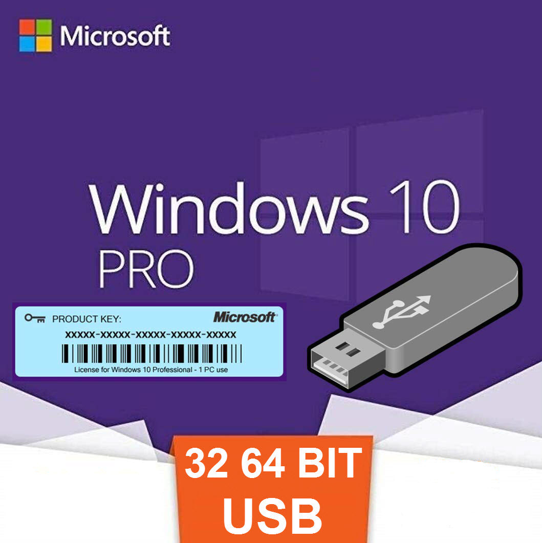 Windows 10 Pro USB 32 & 64 Bit Media – The Pc Connect Store LLC