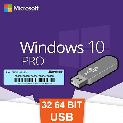 Windows 10 Pro USB 32 & 64 Bit Media