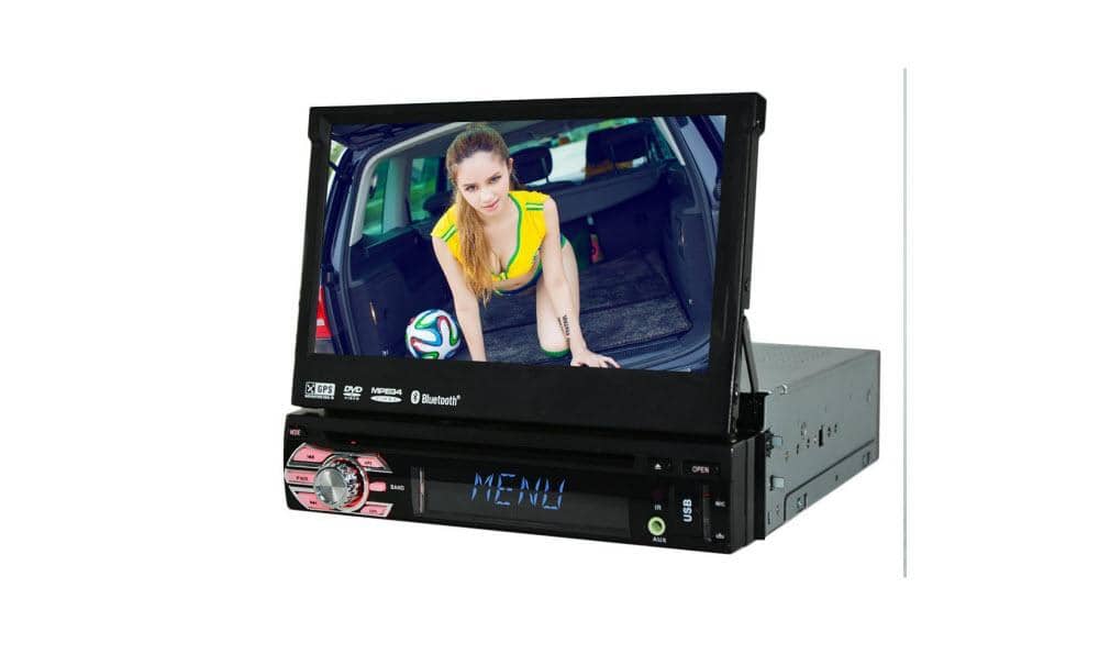 EINCAR AUDIO BV9976B Single-DIN 7 inch Motorized Touchscreen DVD Player Receiver