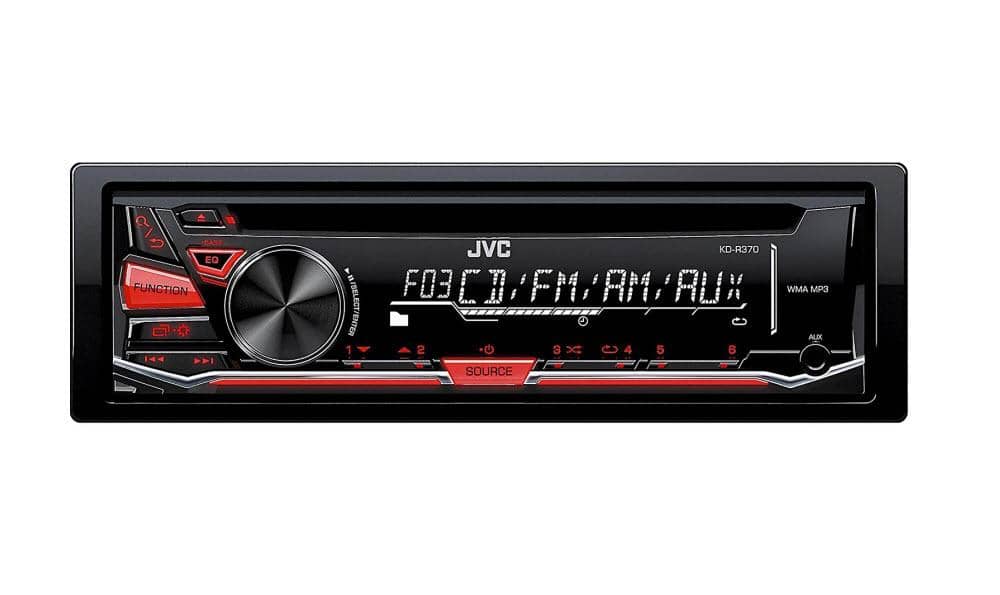 JVC KD-R370 Single DIN In-Dash CD/AM/FM/ Receiver with Detachable Faceplate