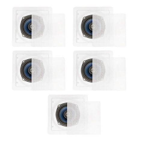 Blue Octave LS52 in Wall or in Ceiling Speakers Home Theater 2-Way Square 5 Speaker Set