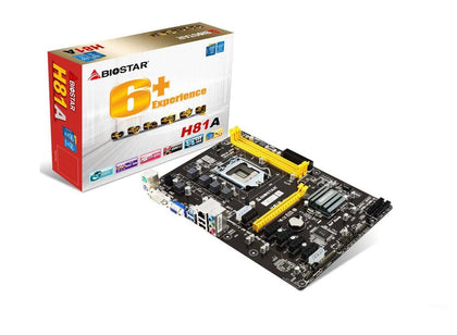 BIOSTAR H81A LGA 1150 Intel H81 6GPU Mining Motherboard CryptoCurrency