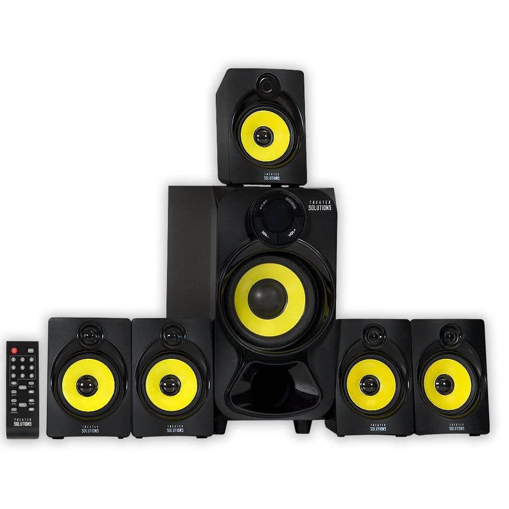Theater Solutions by Goldwood 5.1 Speaker System 5.1-Channel Home Theater Speaker System, Bluetooth Black (TS518)