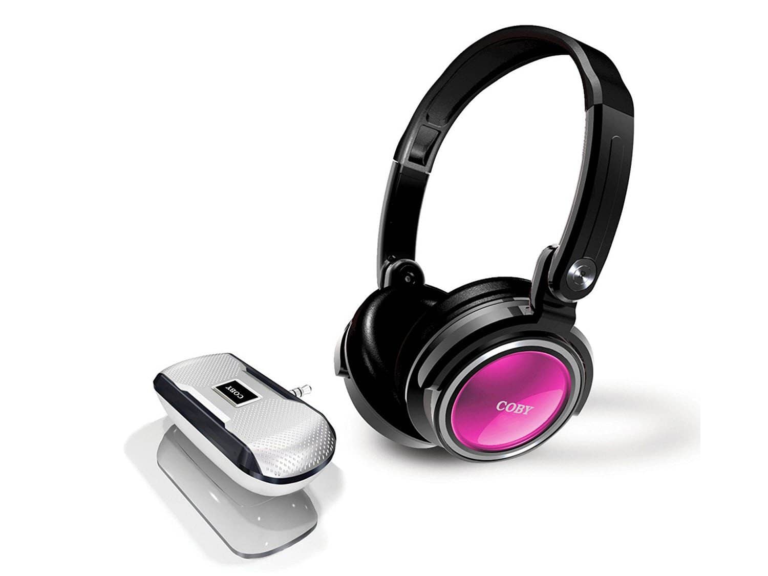 Coby CV18523PNK Jammerz Xtreme Deep Bass Stereo Headphones and Speakers -Pink