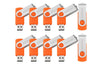 KOOTION 10PCS 4GB USB 2.0 Flash Drives - Orange
