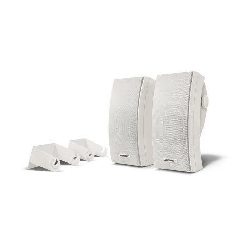 Bose 251 Wall Mount Outdoor Environmental Speakers (White) + AMP and Speaker Wire