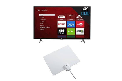 TCL 55S405 55-Inch 4K Ultra HD Roku Smart LED TV (2017 Model) with Winegard FlatWave Micro FL-2000 Digital HD TV Indoor AntennaV