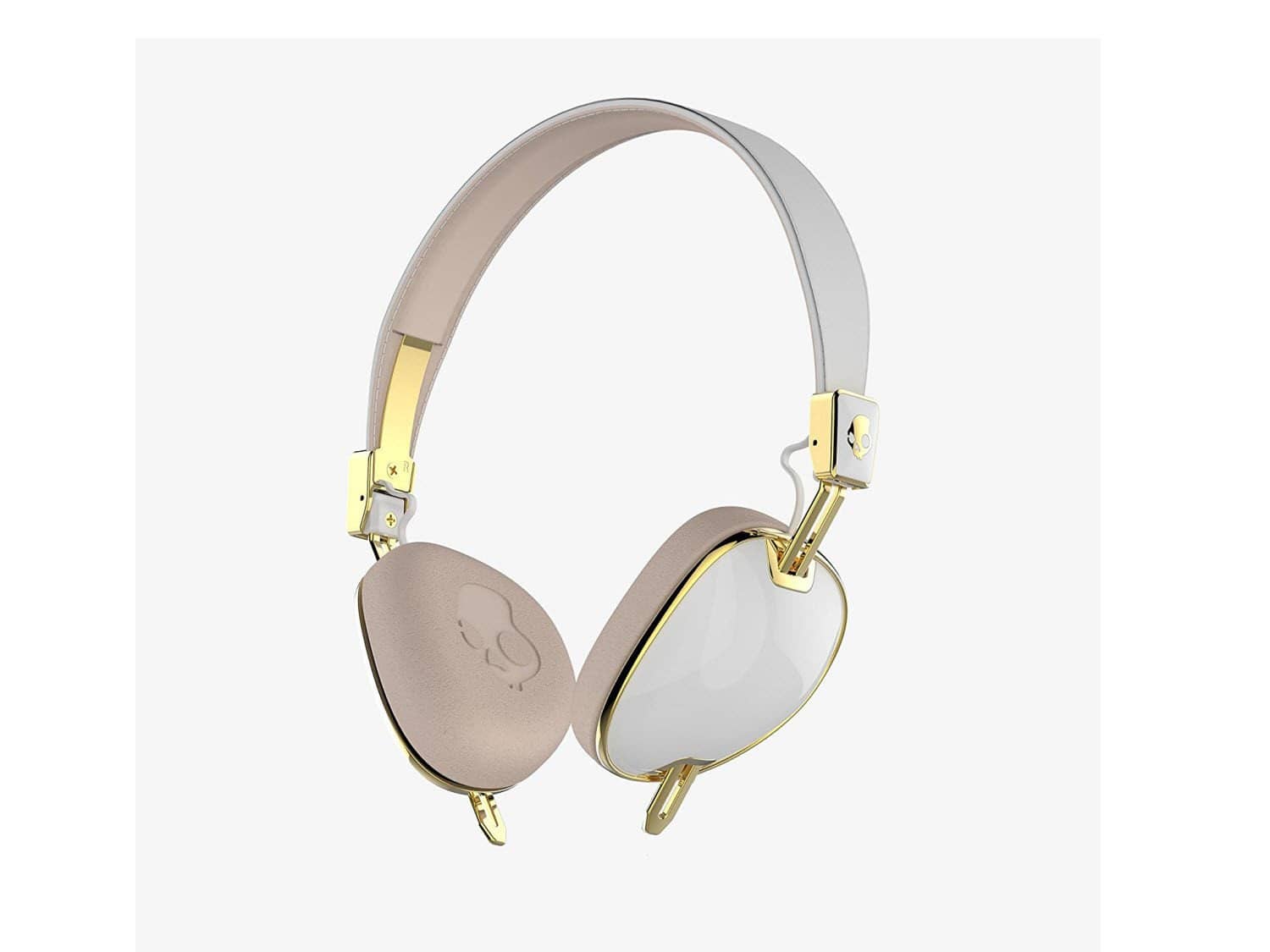 Skullcandy Knockout Women's Headphones - White / Brown / Gold