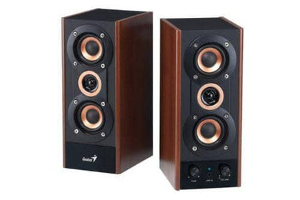Genius 3-Way Hi-Fi Wood Speakers for PC, MP3 players, and Tablets