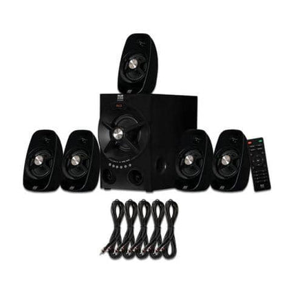 Blue Octave B54 Home Theater 5.1 Bluetooth Speaker System with USB/SD and 5 Extension Cables