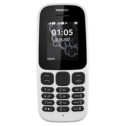 Nokia 105 [2017] TA-1037 Dual-Band (850/1900) Factory Unlocked Mobile Phone White