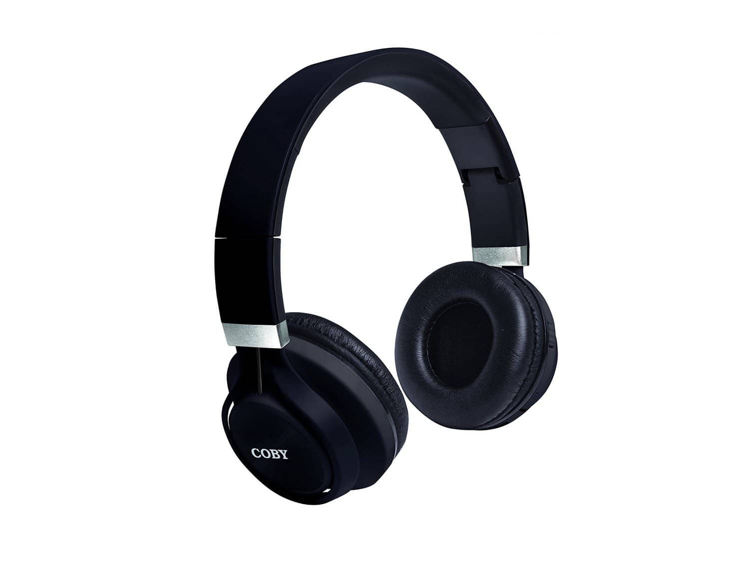 Coby CHBT-612-BLK Force Folding Bluetooth Headphones with Built-In Mic - Black
