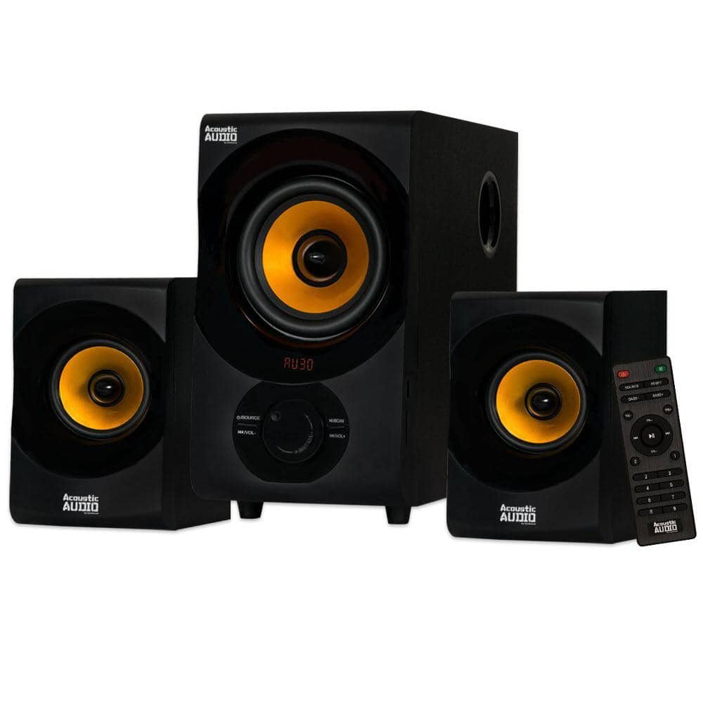 Acoustic Audio by Goldwood Bluetooth 2.1 Speaker System 2.1-Channel Home Theater Speaker System, Black (AA2170)