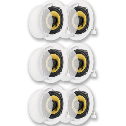 Acoustic Audio HD-5 In Ceiling Speakers Home Theater Surround Sound 3 Pair Pack