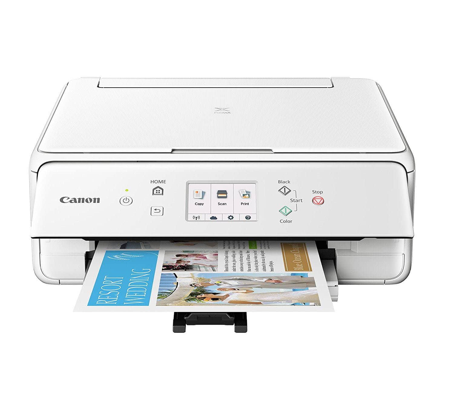 Canon 2229C022 Wireless All-In-One Printer with Scanner and Copier Ink Bundle - White