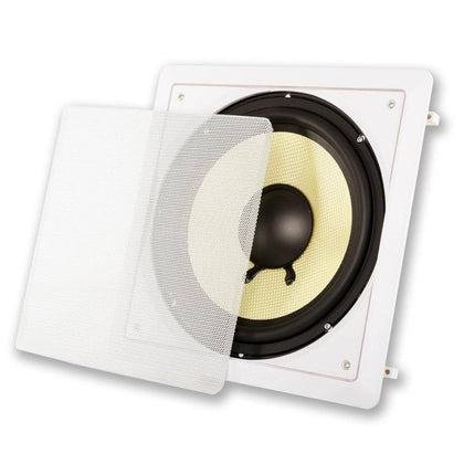 Acoustic Audio HDS10 10-Inch In Wall Kevlar Subwoofer (White)