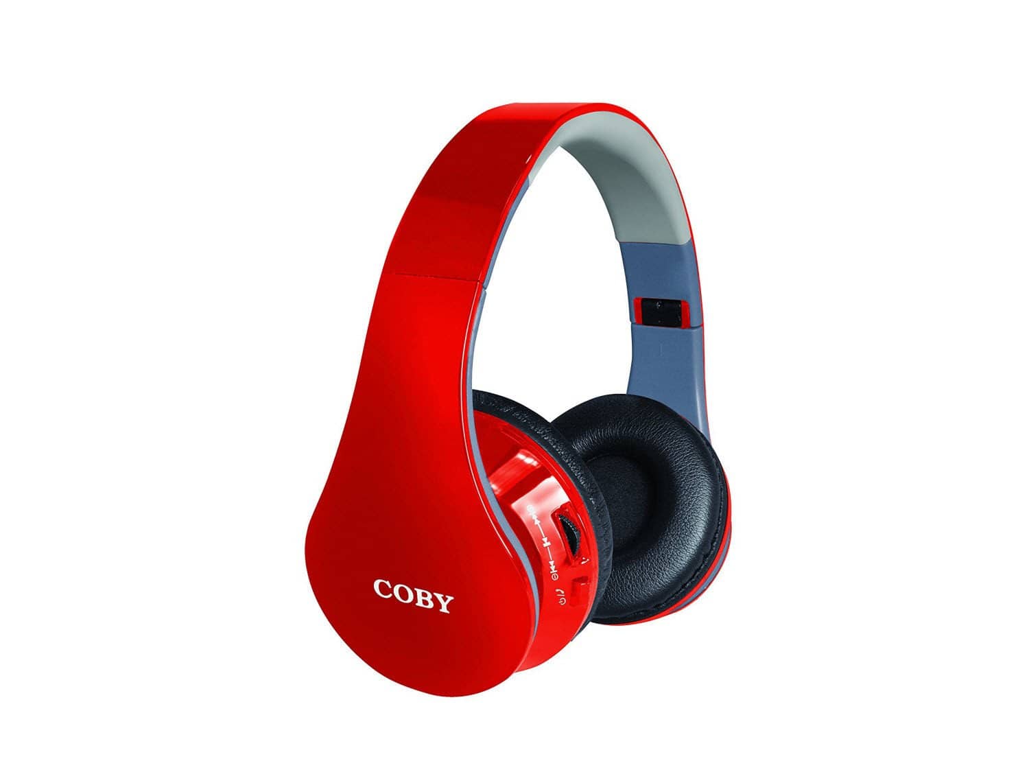 Coby CHBT-701-Red Contour Bluetooth Stereo Headphones - Red