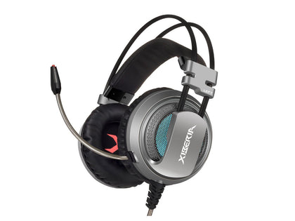 XIBERIA V10 USB Surround Sound Gaming Headset -Gray/Black