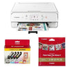 Canon Compact TS6020 Wireless Home Inkjet All-in-One Printer Ink and Paper Bundle - White