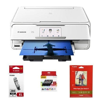 Canon 2230C022 Wireless All-In-One Printer with Scanner and Copier Deluxe Bundle - White