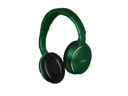 Coby CVH-808-GRN Revolve Stereo Headphones with Built-In Mic - Green