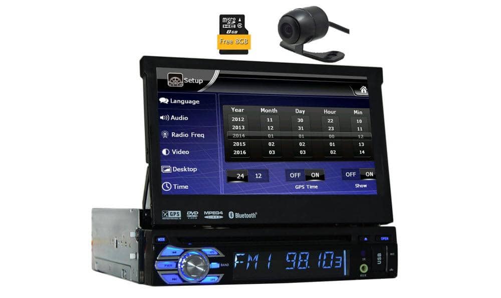 Eincar AUDIO BV9976B Single-DIN 7 inch Motorized Touchscreen DVD Player Receiver