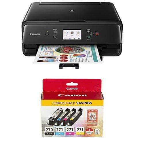 Canon Compact TS6020 Wireless Home Inkjet All-in-One Printer Ink Bundle - Black