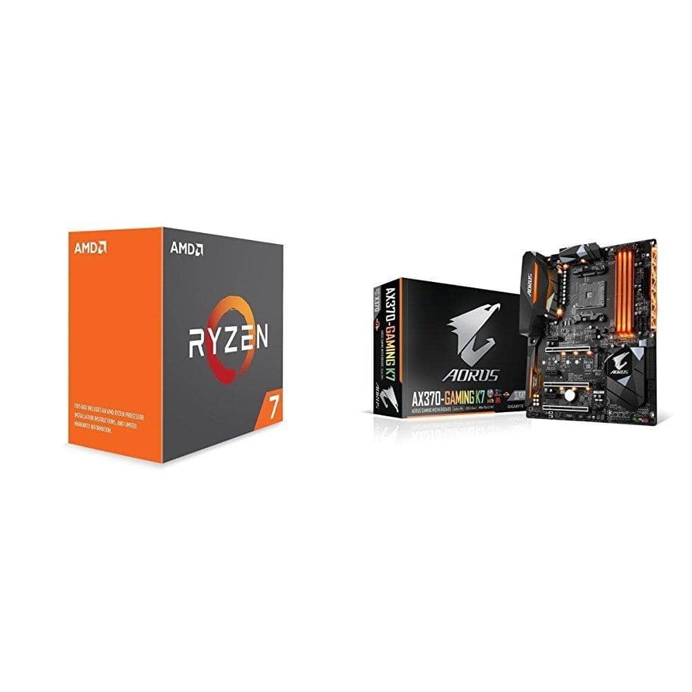 AMD Ryzen 7 1800X Processor (YD180XBCAEWOF) & GIGABYTE GA-AX370-Gaming K7 Ryzen AM4 AMD Motherboard