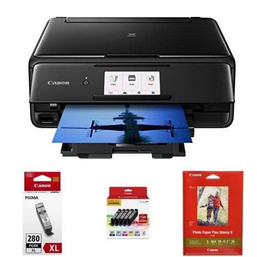 Canon TS8120 Wireless All-In-One Printer with Scanner and Copier Deluxe Bundle - Black