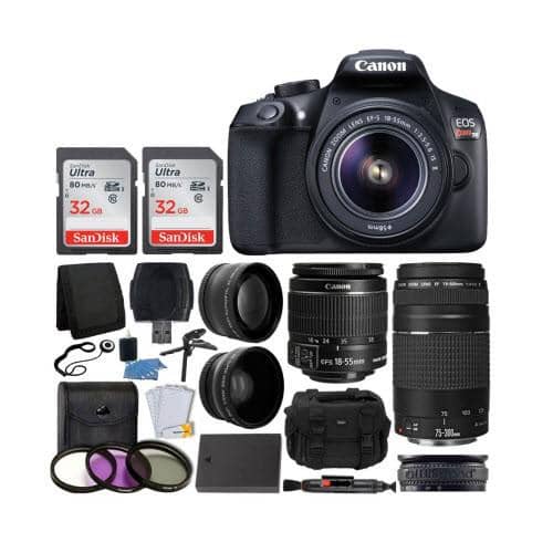 Canon EOS Rebel T6 Digital SLR Camera Gadget Bag with Bundle Accessories