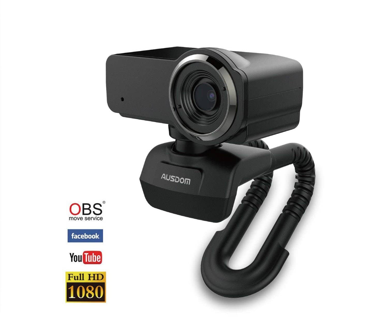 Ausdom Streaming Full HD 1080P Webcam with Microphone for Mac