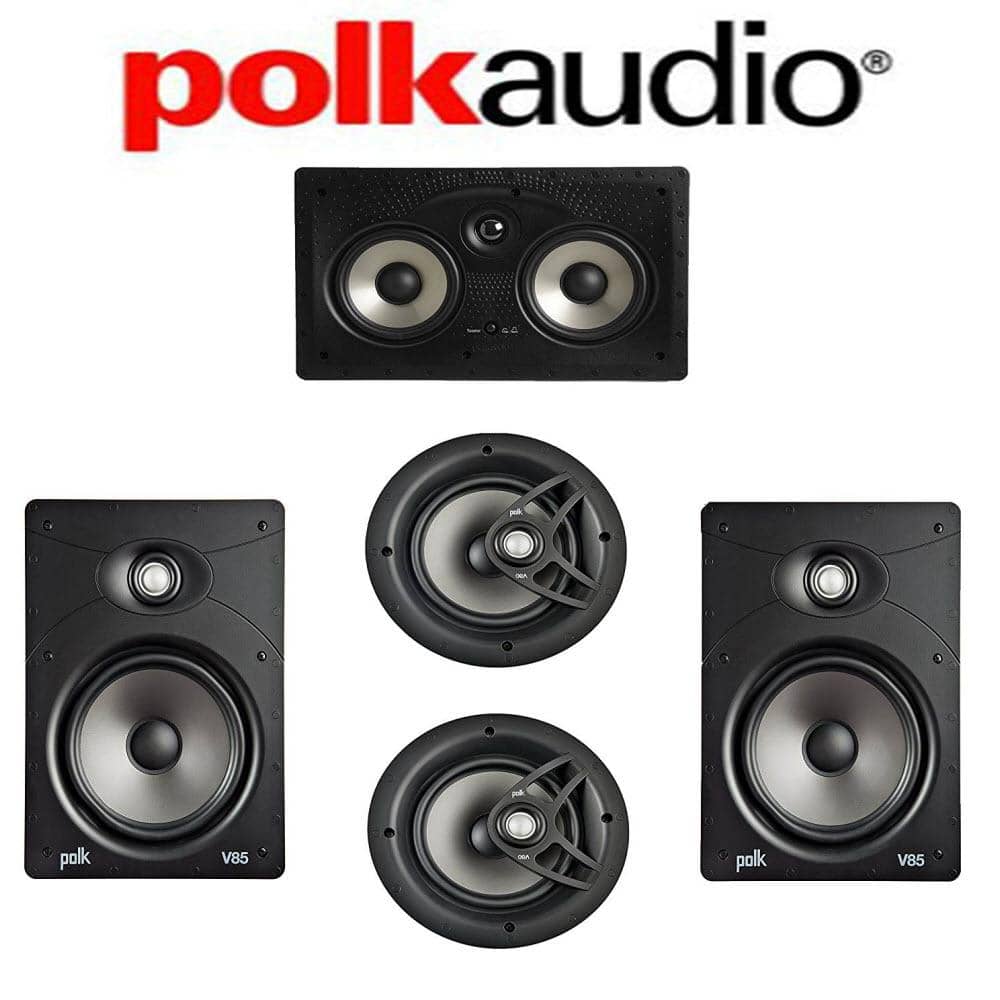 Polk Audio V85 Vanishing Series 5.0 In-Wall/In-Ceiling Home Theater System (V85 + V80 + 255C-RT)