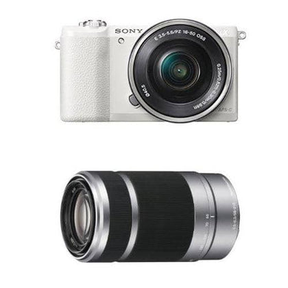 Sony Alpha a5100 Interchangeable Lens Camera with 16-50mm and 55-210mm Lenses (White)
