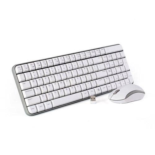 Jelly Comb MK08 Ultra Compact Wireless Keyboard and Mouse Combo - Silver/White