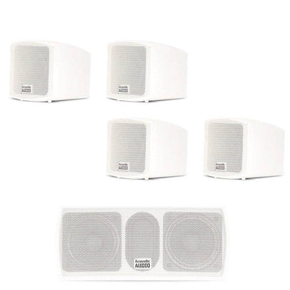 Acoustic Audio AA321W and AA32CW Mountable Indoor Speakers Home Theater 5 Speaker Set