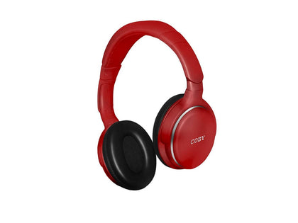 Coby CVH-808-RED Revolve Stereo Headphones with Built-In Mic - Red