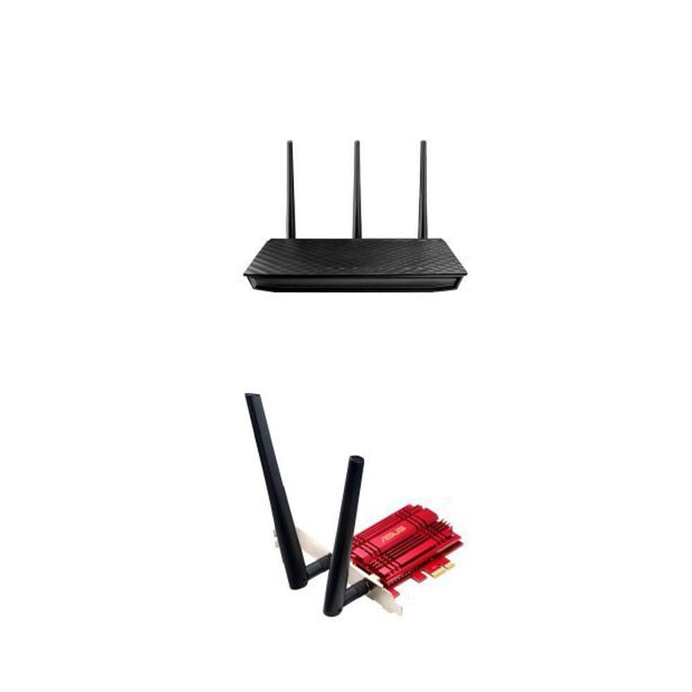ASUS RT-N66U Dual-Band Wireless-N900 Gigabit Router and Wi-Fi PCI Express Adapter Bundle