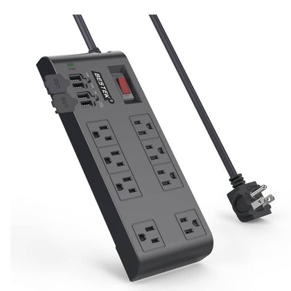 BESTEK 8-Outlet Surge Protector Power Strip with 4 USB Charging Ports