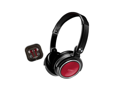 Coby CVH-800-BLK Headphones and Earbuds - Red