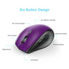 TeckNet Alpha Ergonomic 2.4G Wireless Optical Mobile Mouse - Purple