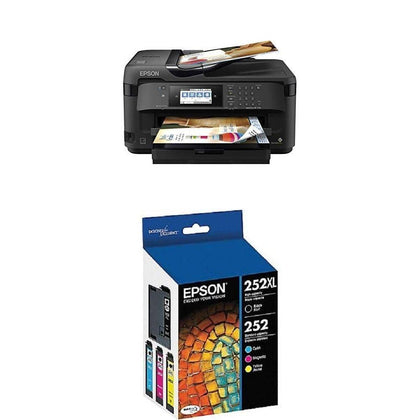 Epson (WF-7710) Inkjet Printer with C/M/Y Standard Capacity Cartridges
