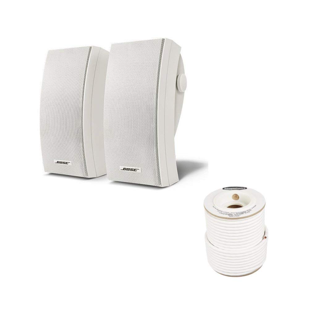 Bose 251 Wall Mount Outdoor Environmental Speakers (White) + Speaker Wire