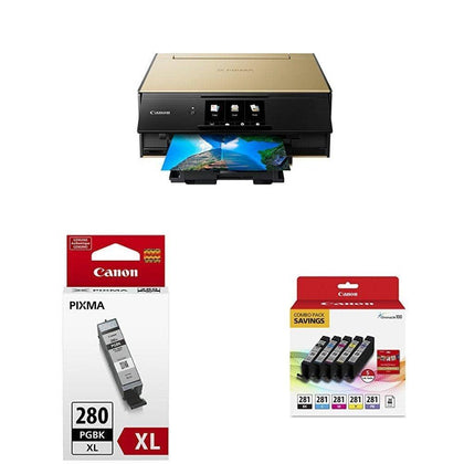Canon TS9120 Wireless All-In-One Printer with Scanner and Copier Combo Pack - Gold