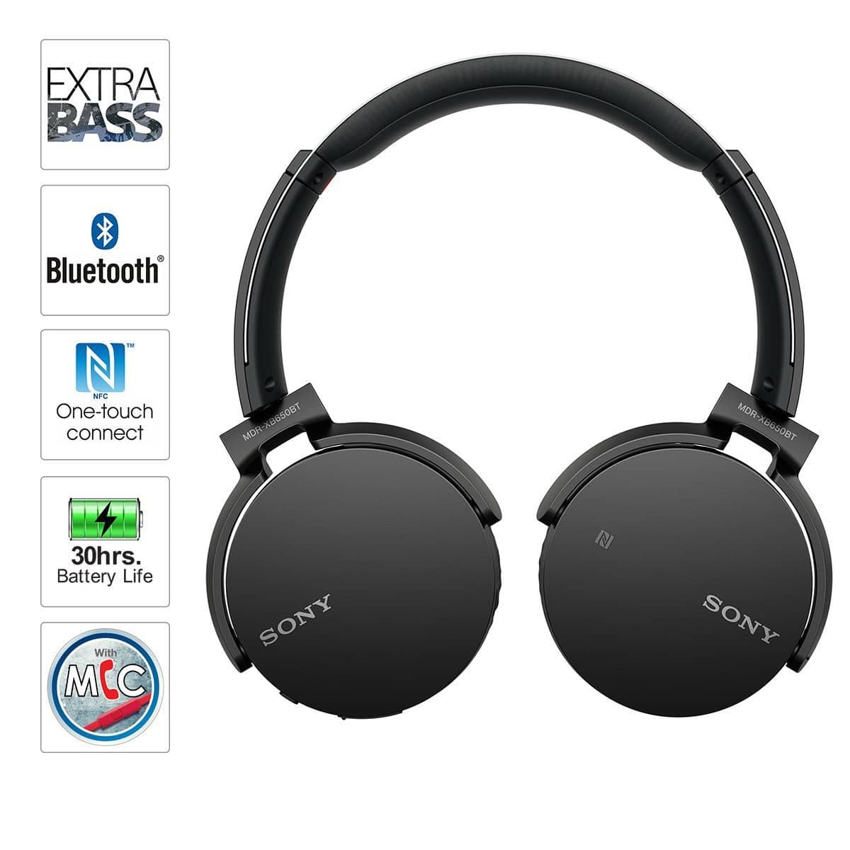 Sony MDRXB650BT/B Extra Bass Bluetooth Headphones - Black