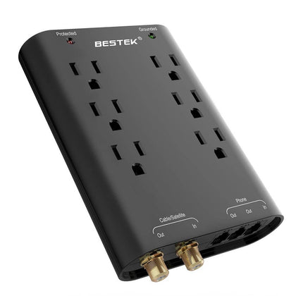 BESTEK Wall Surge Protector Power Strip Outlet Extender with 6-Outlet and Cable