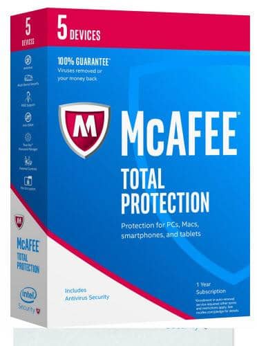 McAfee 2017 Total Protection 5 Users Key Code