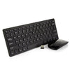 Jelly Comb 2.4G Ultra Slim Portable Wireless Keyboard and Mouse Combo - Black