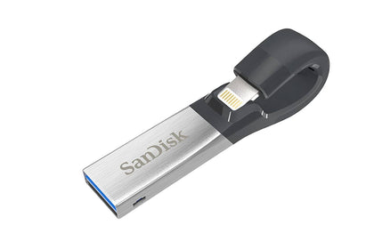 SanDisk iXpand Flash Drive 128GB for iPhone and iPad, Black/Silver