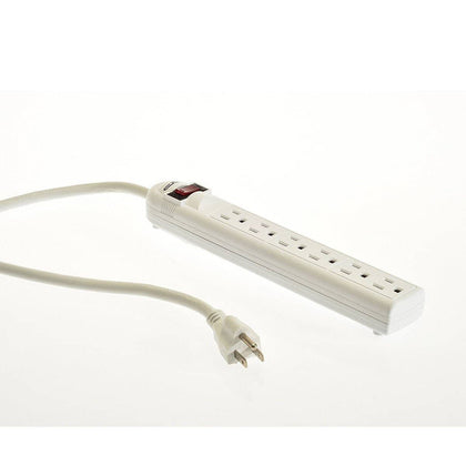 Digital Energy 6-Outlet Surge Protector Power Strip with 8-Ft Long Extension Cord, White